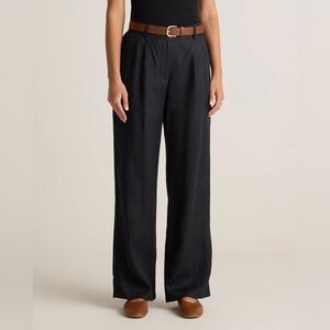 QUINCE ♣️ 100% European Linen Pleated Trouser | Size 8, Black